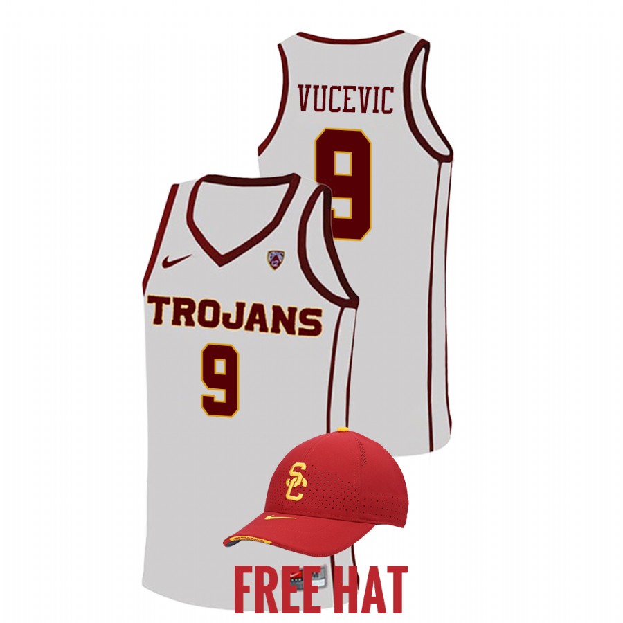 men usc trojans nikola vucevic free hat college basketball white jersey