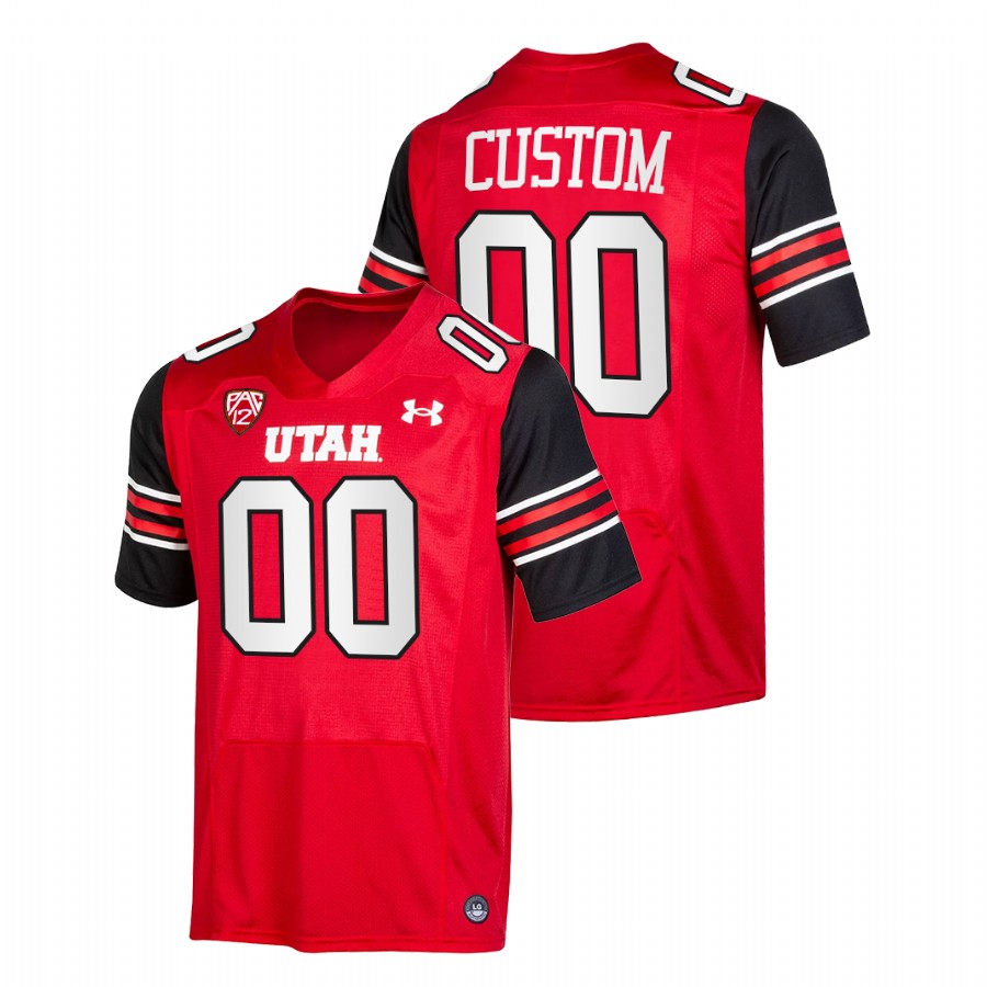 men utah utes custom 2021 22 replica college football red jersey