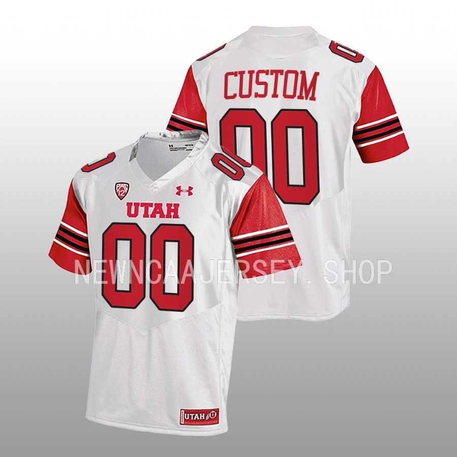 men utah utes custom 2022 college football white jersey
