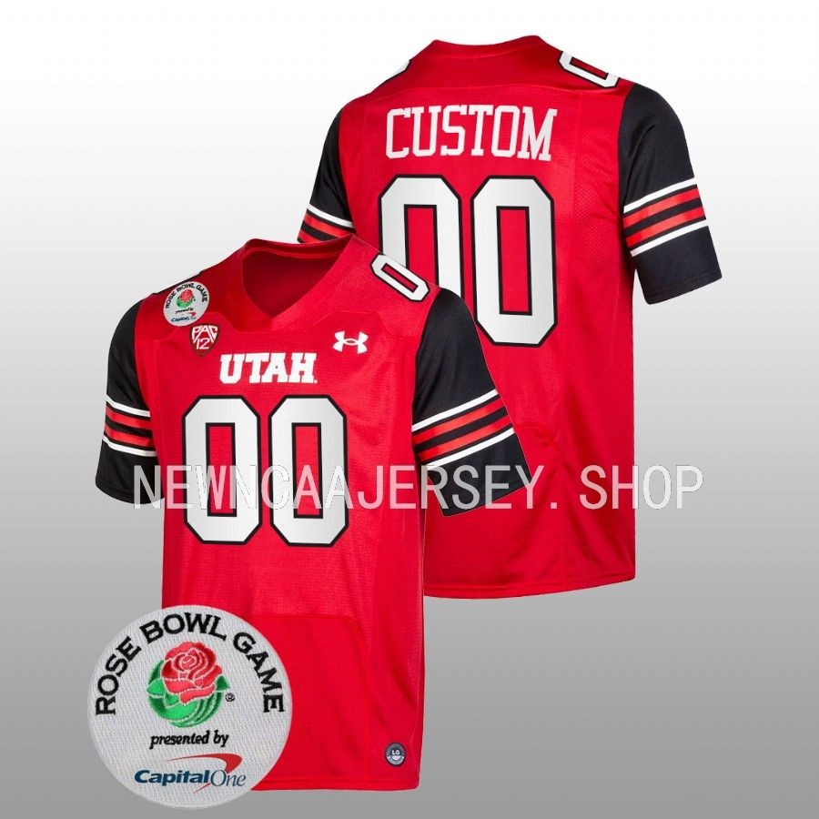 men utah utes custom red 2023 rose bowl college football jersey