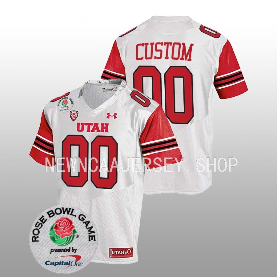 men utah utes custom white 2023 rose bowl college football jersey