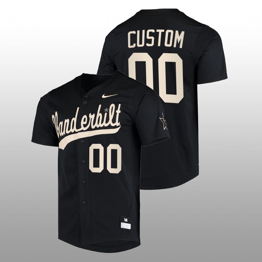 men vanderbilt commodores custom black college baseball replica jersey