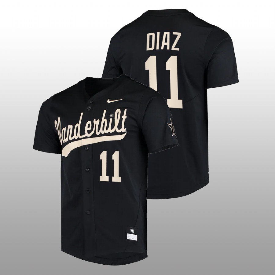 men vanderbilt commodores davis diaz black college baseball replica jersey