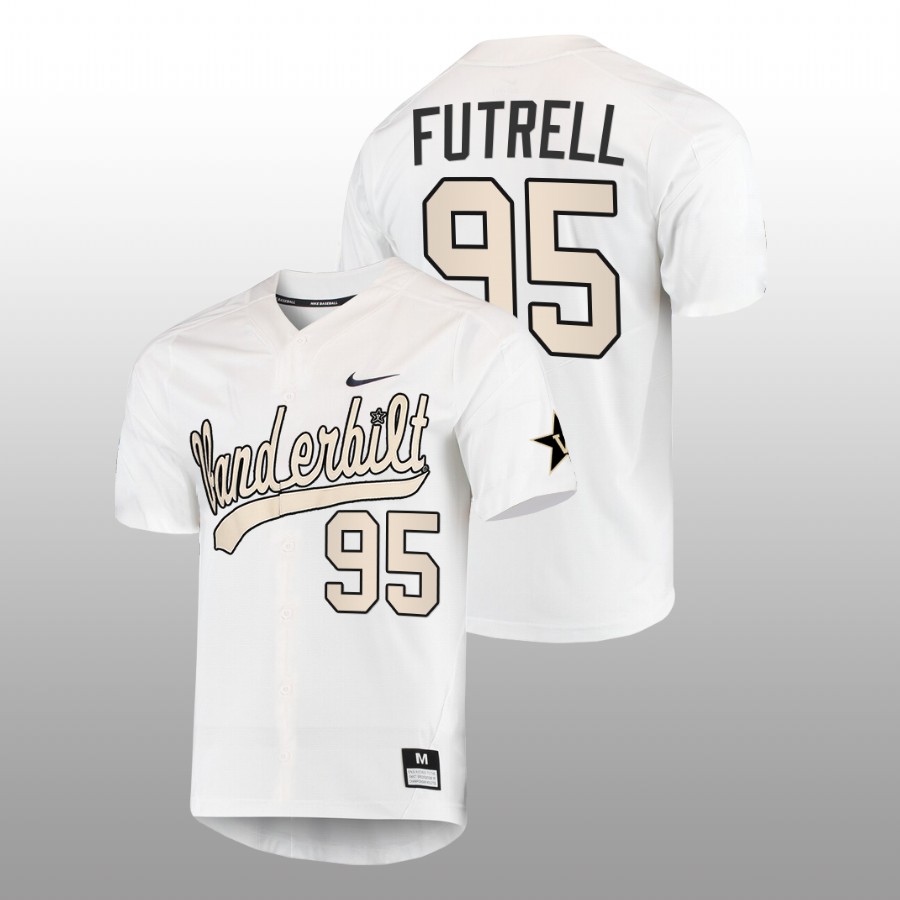 men vanderbilt commodores devin futrell white 2022college baseball full button jersey