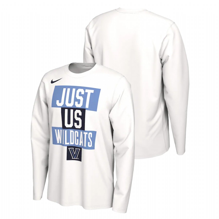 men villanova wildcats 2021 postseason basketball just us bench white long sleeve t shirt