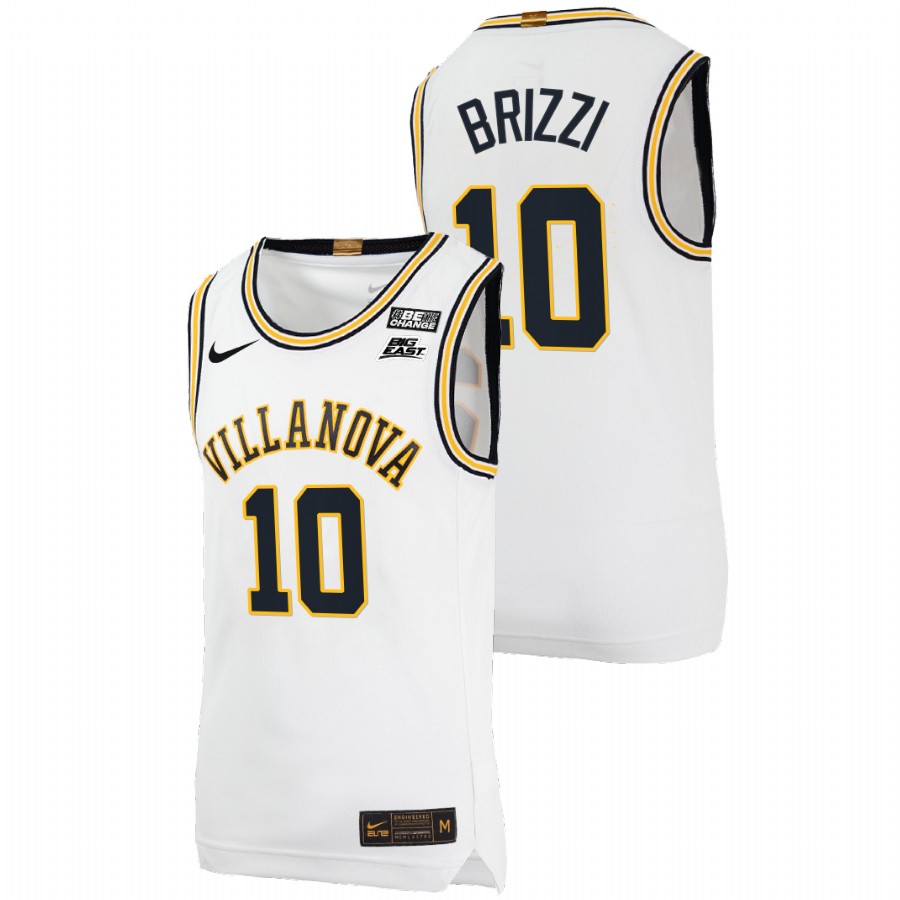 men villanova wildcats angelo brizzi college basketball throwback white jersey