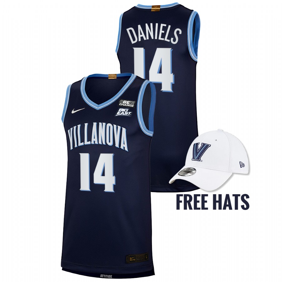 men villanova wildcats caleb daniels 2021 22 road elite basketball navy jersey