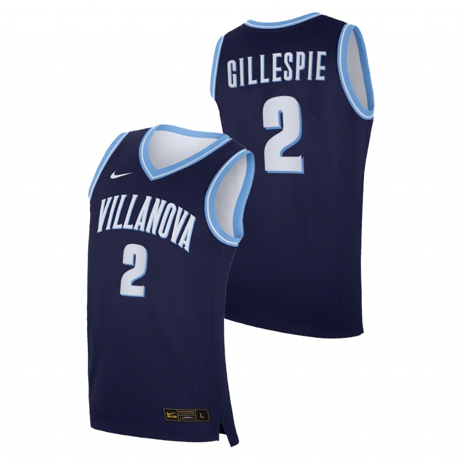 men villanova wildcats collin gillespie 2020 21 college basketball replica navy jersey
