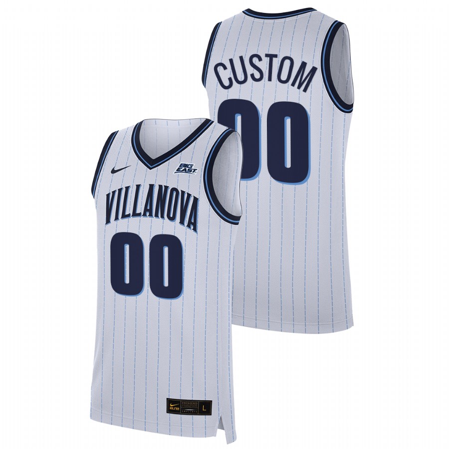 men villanova wildcats custom 2021 22 home college basketball white jersey