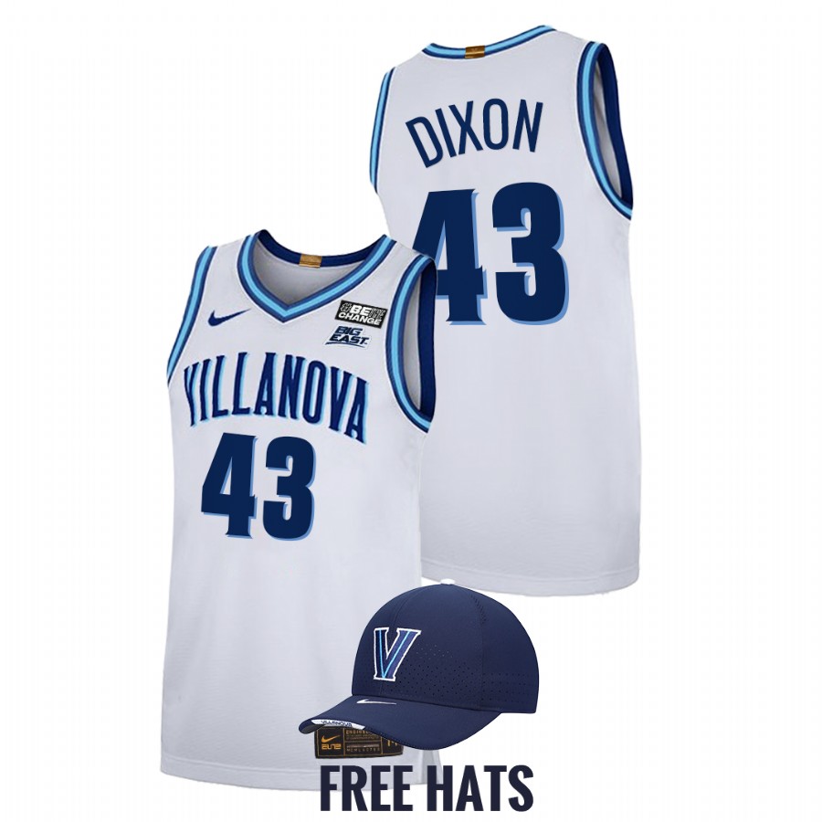 men villanova wildcats eric dixon 2021 22 elite basketball home white jersey