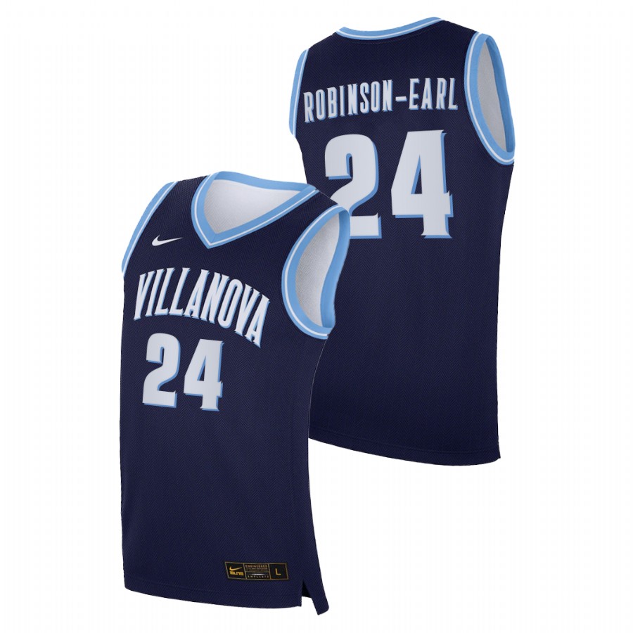 men villanova wildcats jeremiah robinson earl 2020 21 college basketball replica navy jersey