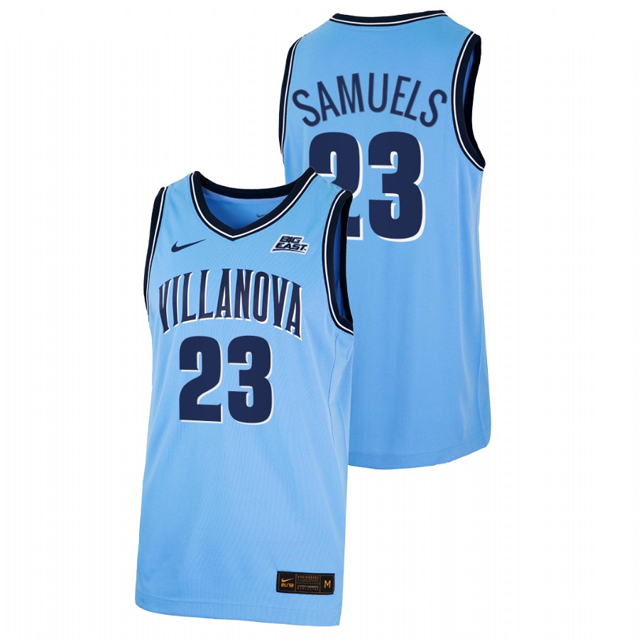 men villanova wildcats jermaine samuels 2021 22 alternate college basketball blue jersey
