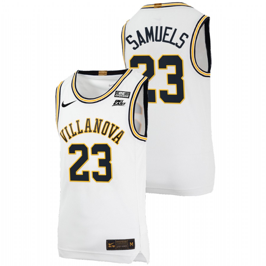 men villanova wildcats jermaine samuels college basketball throwback white jersey