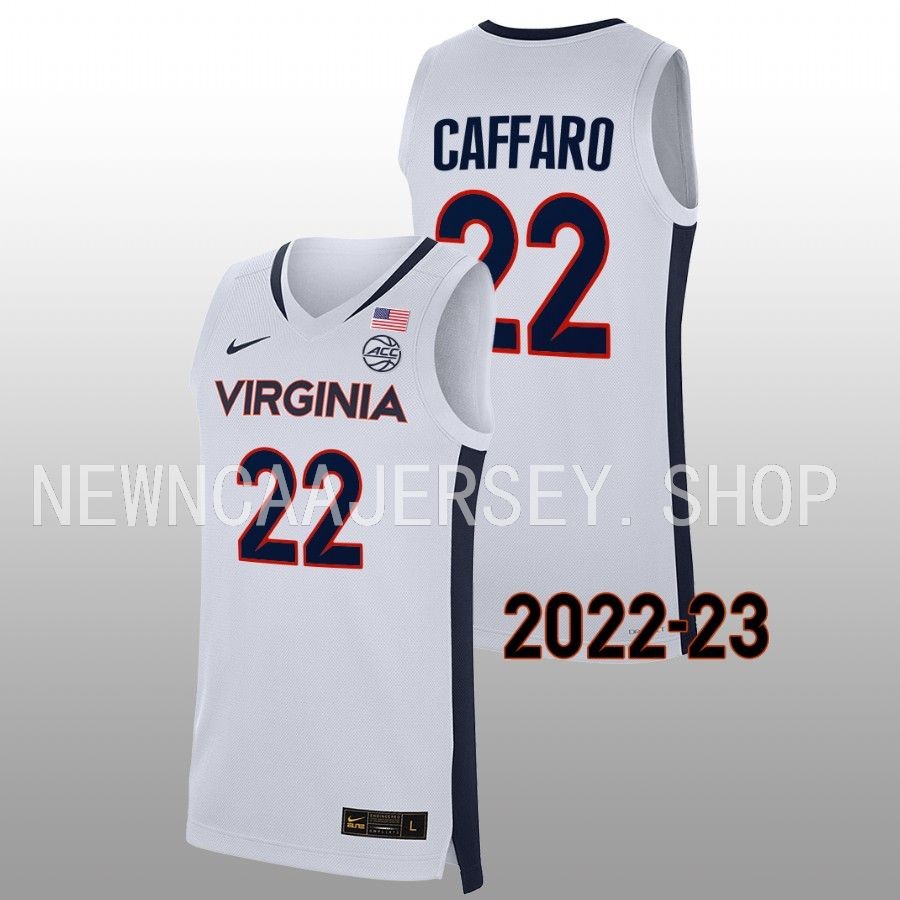 men virginia cavaliers francisco caffaro 2022 23 replica college basketball white jersey
