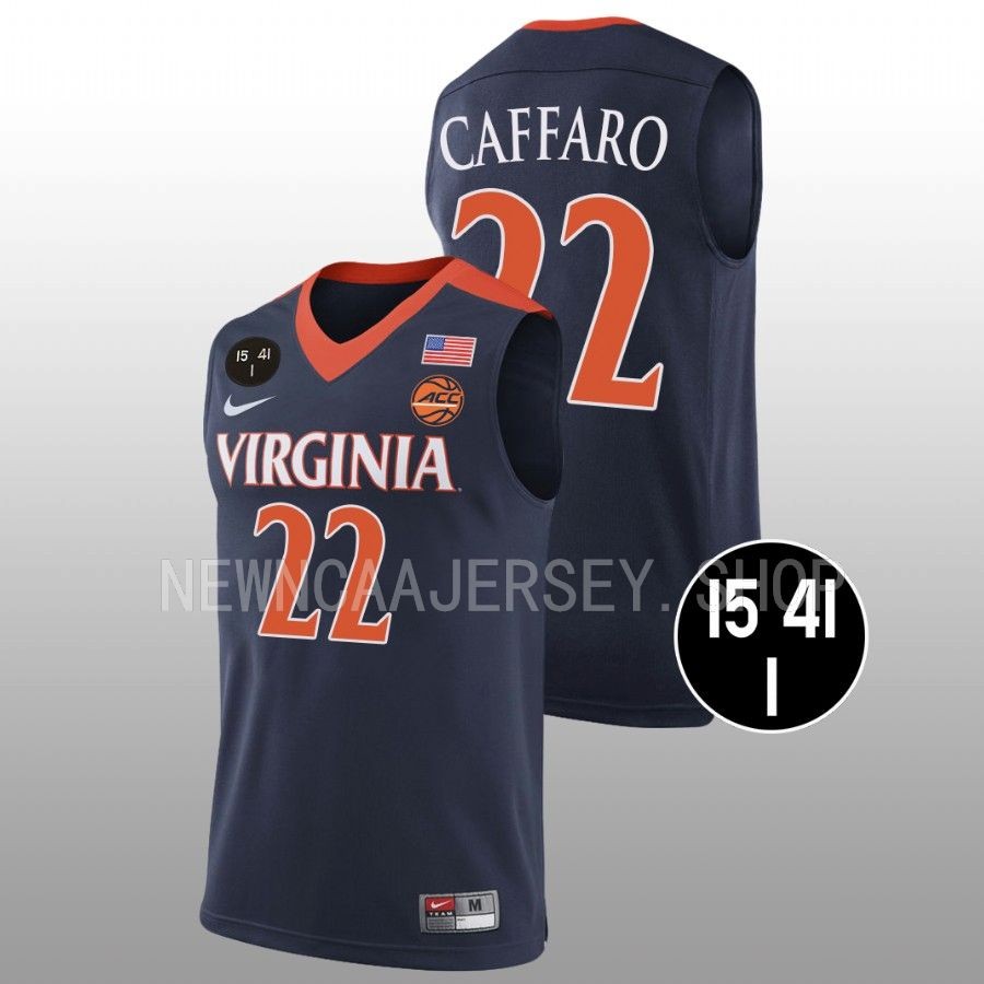 men virginia cavaliers francisco caffaro retro basketball uva strong navy jersey