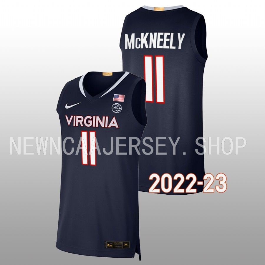 men virginia cavaliers isaac mckneely 2022 23 replica college basketball navy jersey