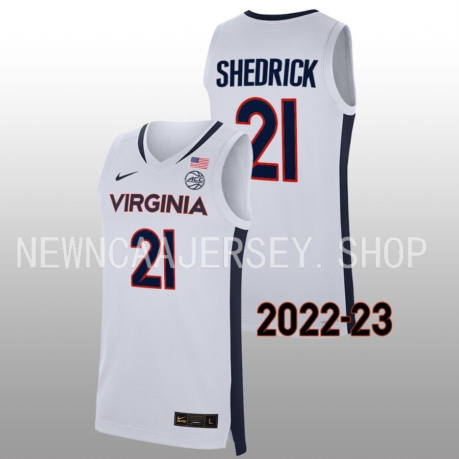 men virginia cavaliers kadin shedrick 2022 23 replica college basketball white jersey