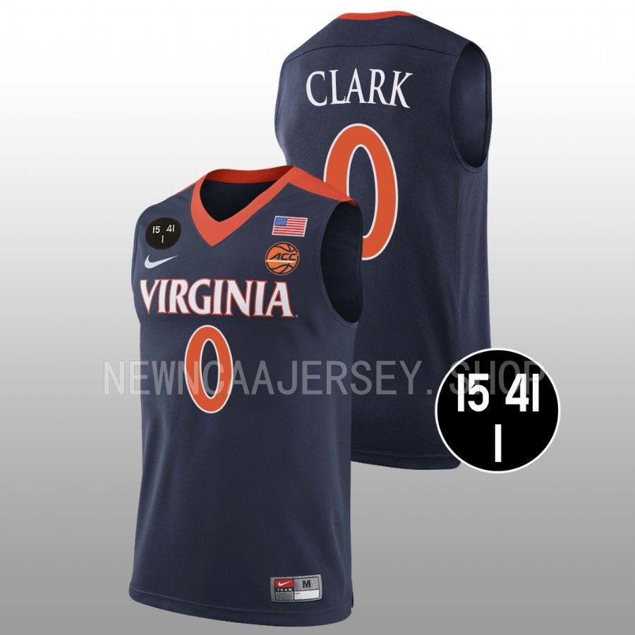 men virginia cavaliers kihei clark retro basketball uva strong navy jersey