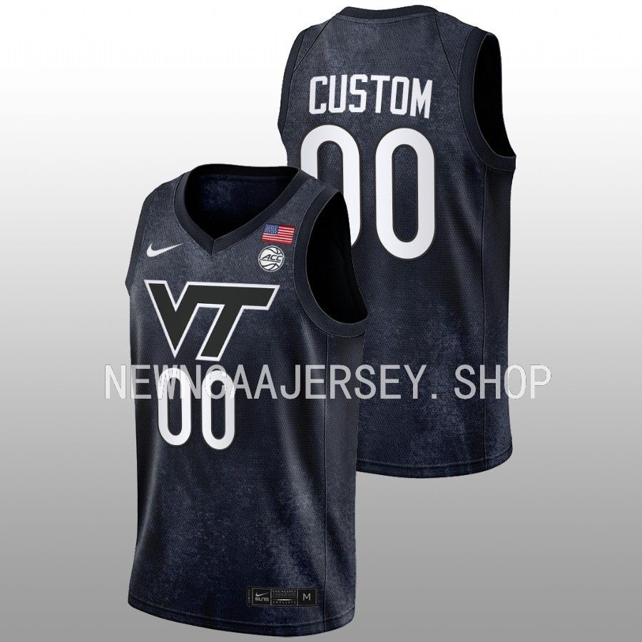 men virginia tech hokies custom 2022 23 swingman college basketball black jersey