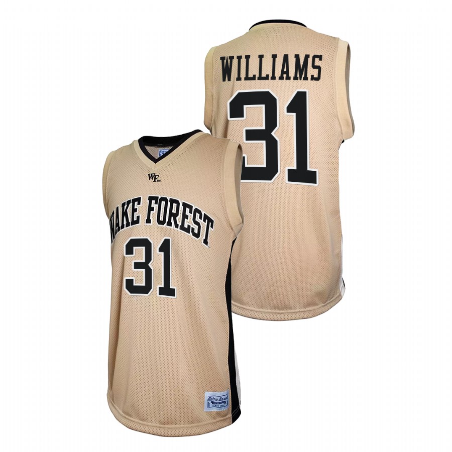 men wake forest demon deacons alondes williams retro basketball gold jersey