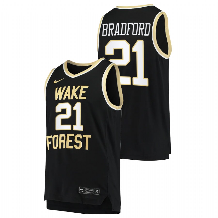 men wake forest demon deacons davion bradford college basketball black jersey