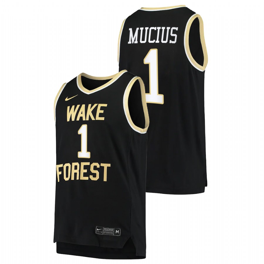 men wake forest demon deacons isaiah mucius college basketball black jersey