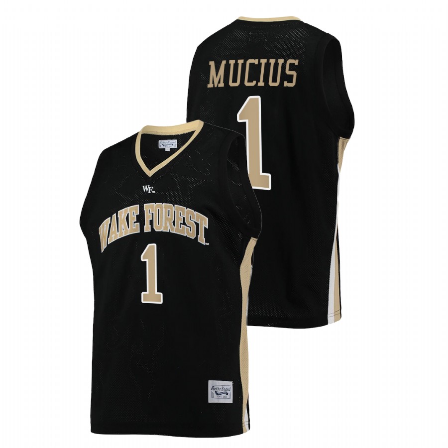 men wake forest demon deacons isaiah mucius retro college basketball black jersey