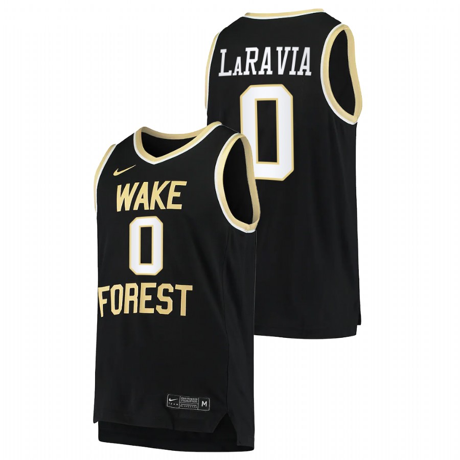 men wake forest demon deacons jake laravia college basketball black jersey