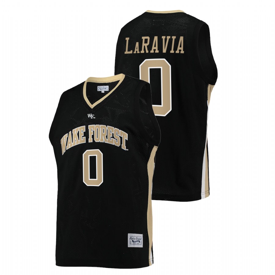 men wake forest demon deacons jake laravia retro college basketball black jersey