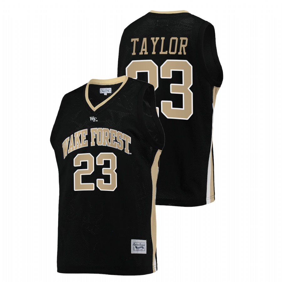 men wake forest demon deacons lucas taylor retro college basketball black jersey