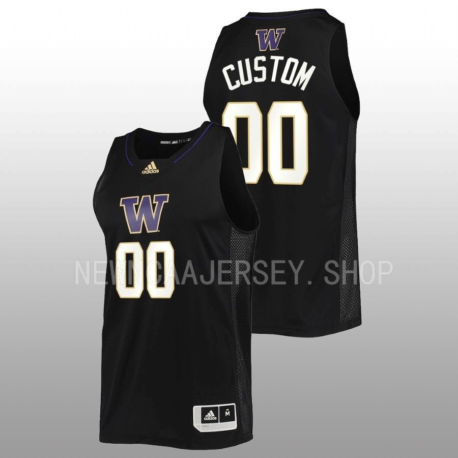 men washington huskies custom 2022 23 swingman basketball black jersey