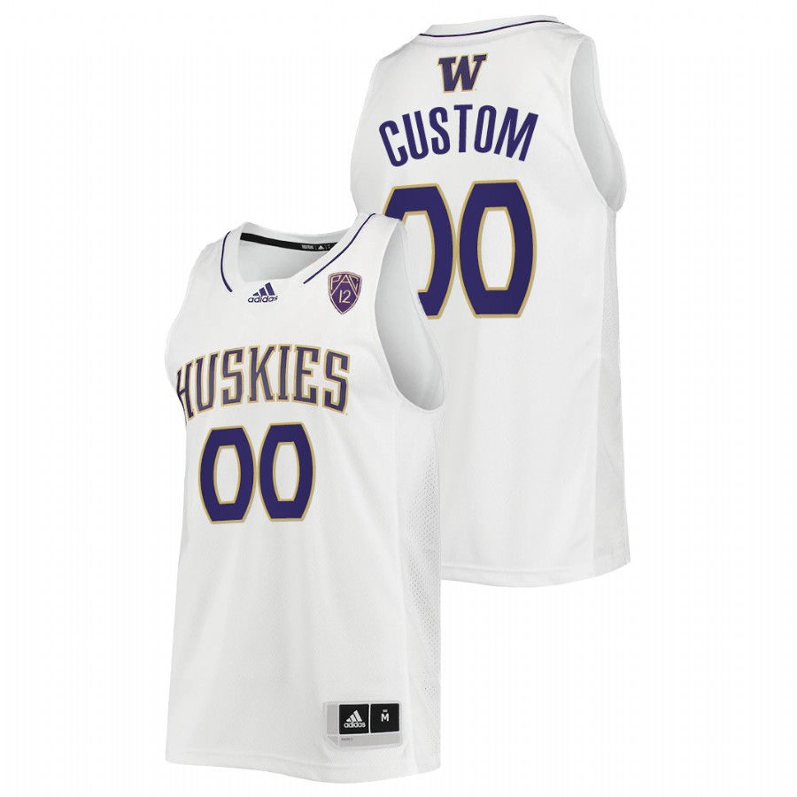 men washington huskies custom 2022 college basketball white jersey