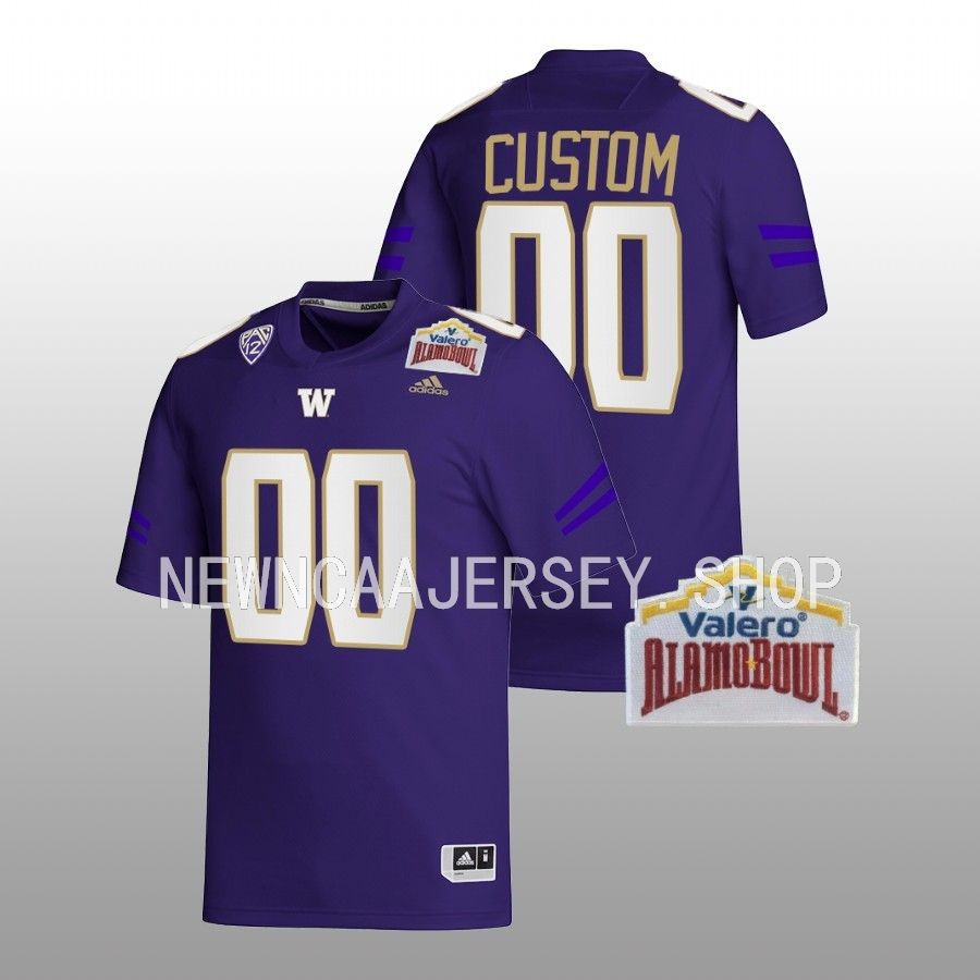 men washington huskies custom purple 2022 alamo bowl college football jersey