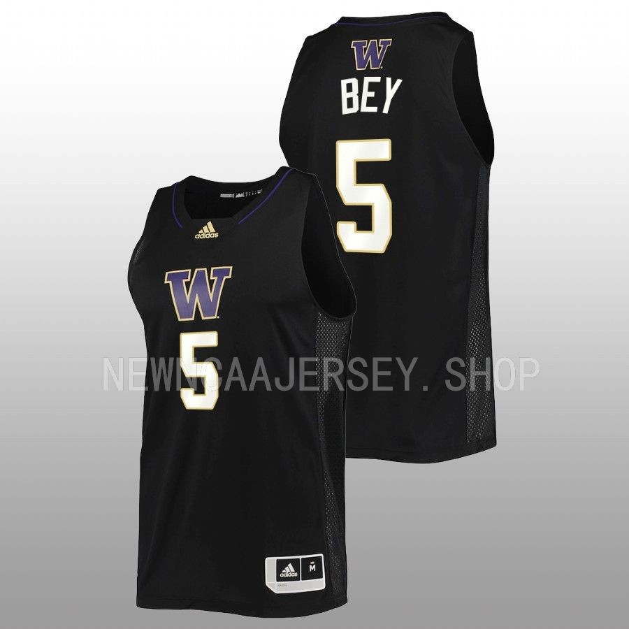 men washington huskies jamal bey 2022 23 swingman basketball black jersey