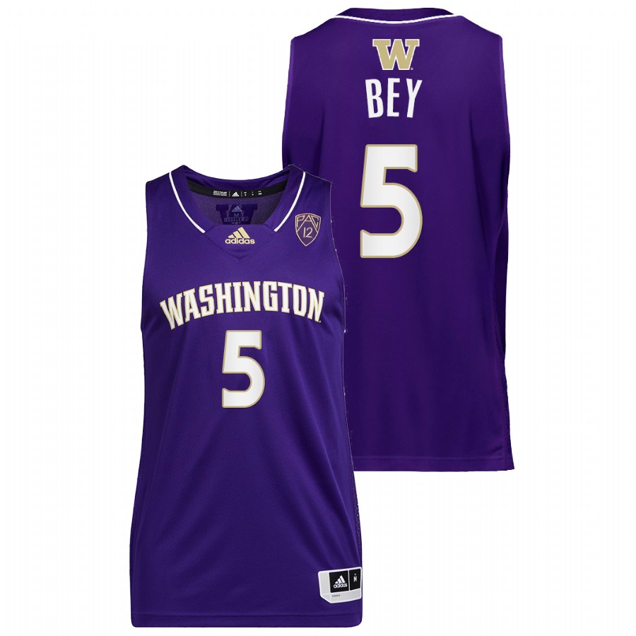 men washington huskies jamal bey 2022 college basketball purple jersey