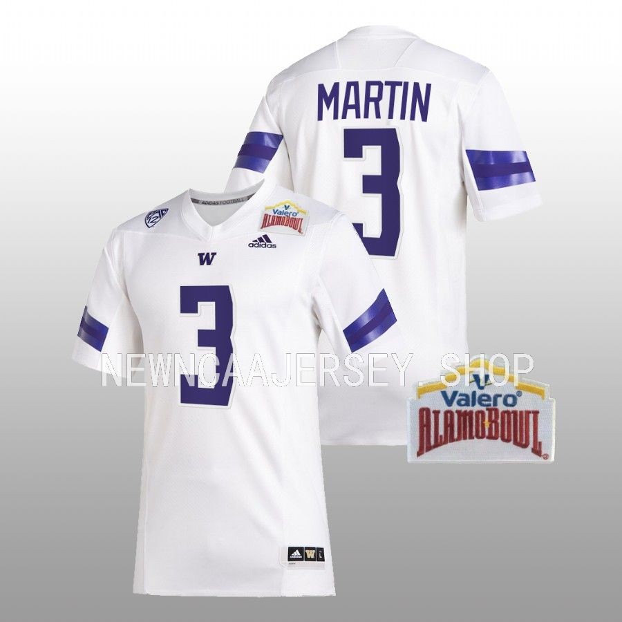men washington huskies jeremiah martin college football 2022 alamo bowl white jersey