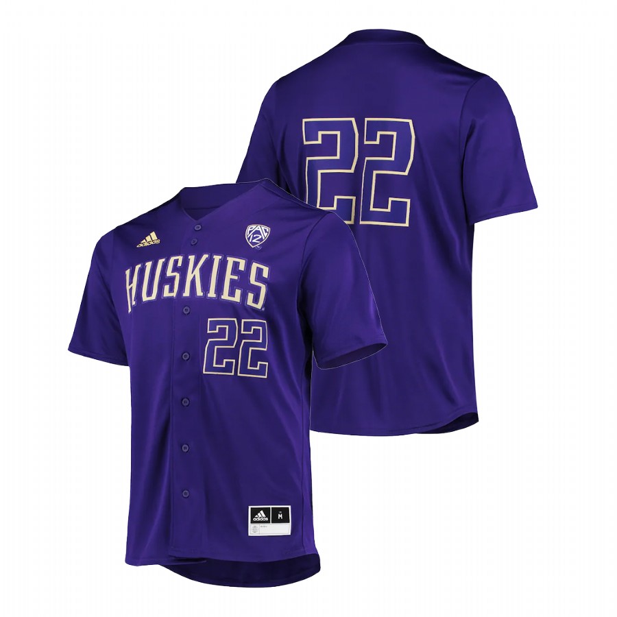 men washington huskies purple college baseball button up jersey