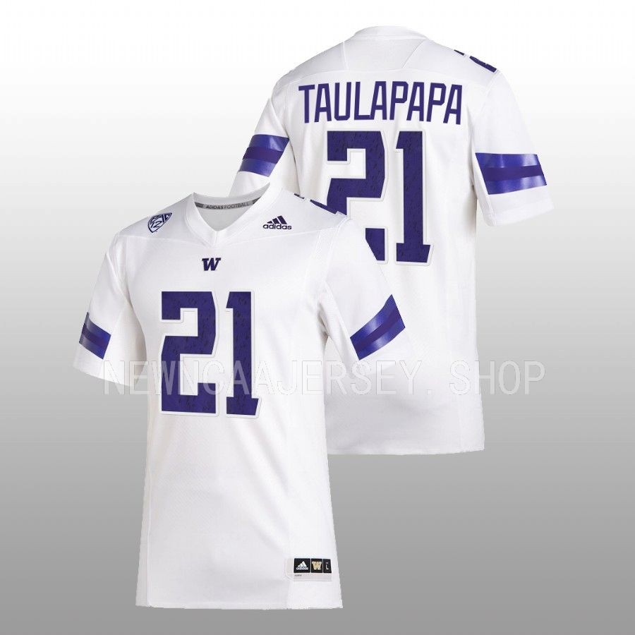men washington huskies wayne taulapapa 2022 premier football white jersey