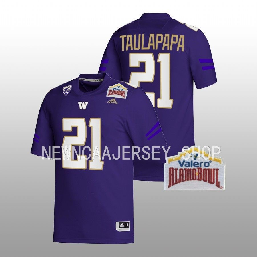 men washington huskies wayne taulapapa purple 2022 alamo bowl college football jersey