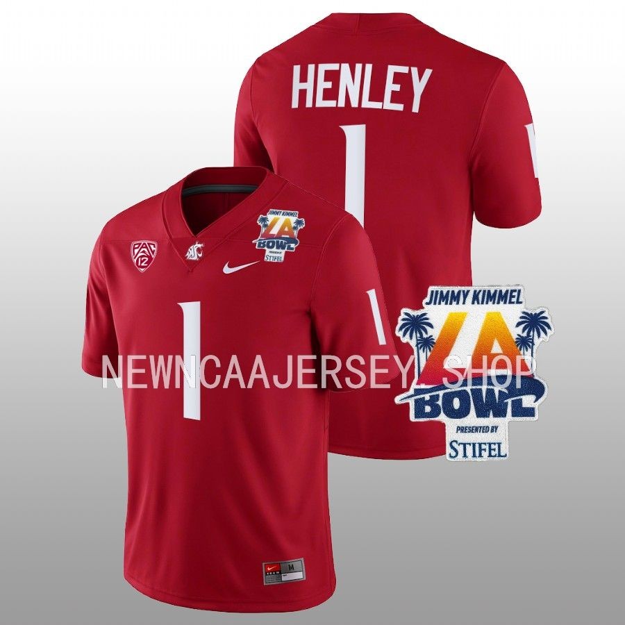 men washington state cougars daiyan henley college football 2022 la bowl crimson jersey