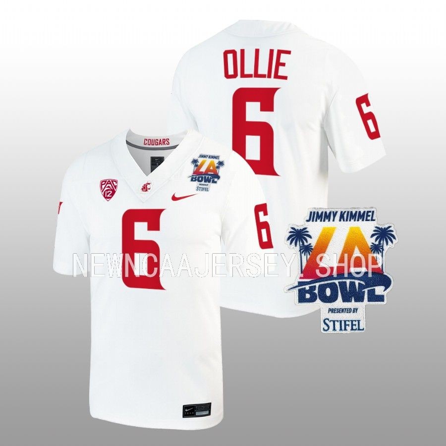 men washington state cougars donovan ollie white 2022 la bowl college football jersey