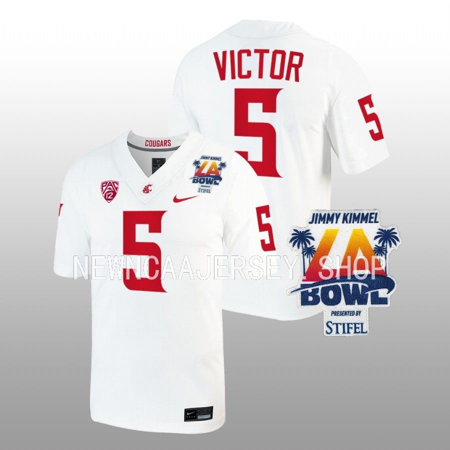 men washington state cougars lincoln victor white 2022 la bowl college football jersey