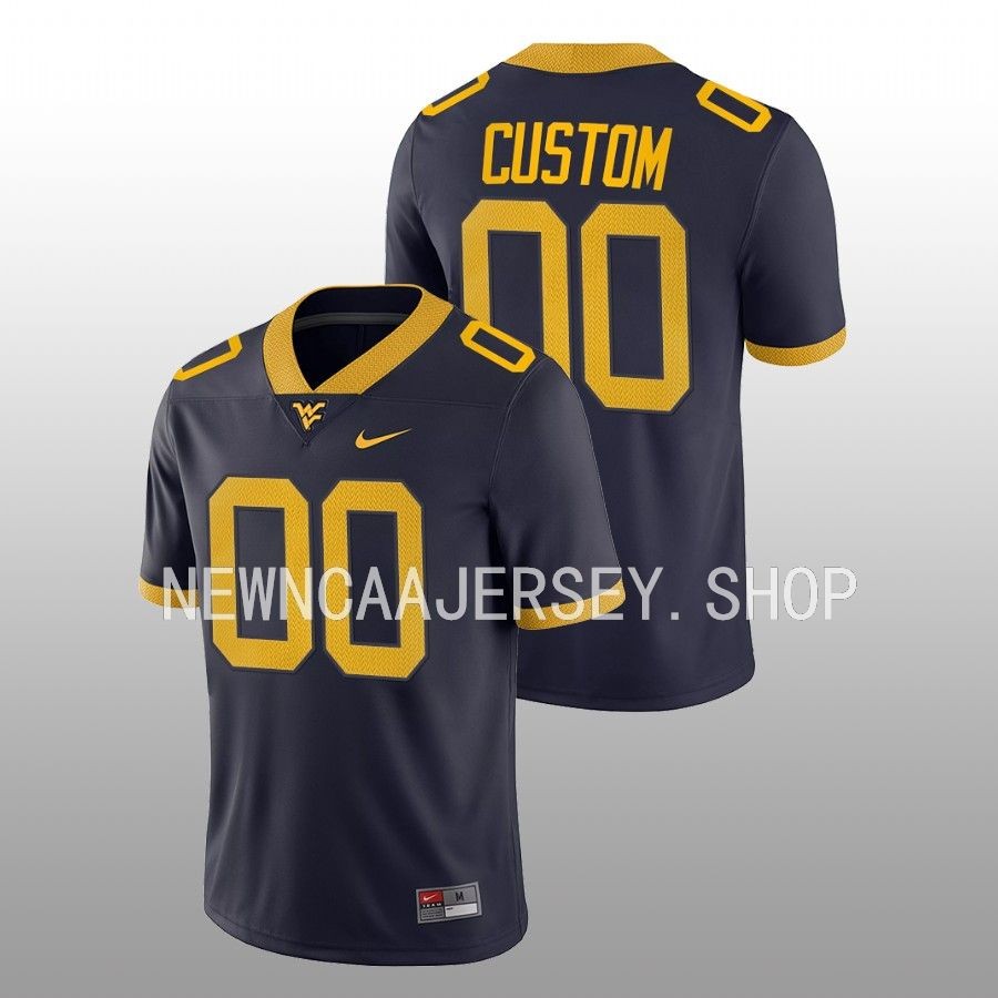 men west virginia mountaineers custom game college football navy jersey