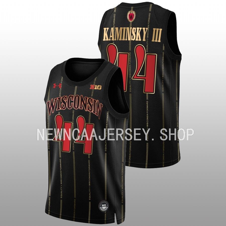 men wisconsin badgers frank kaminsky 2022 23 alternate basketball by the players black jersey