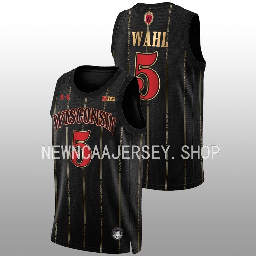 men wisconsin badgers tyler wahl 2022 23 alternate basketball by the players black jersey