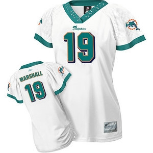 miami dolphins #19 marshall white women jerseys