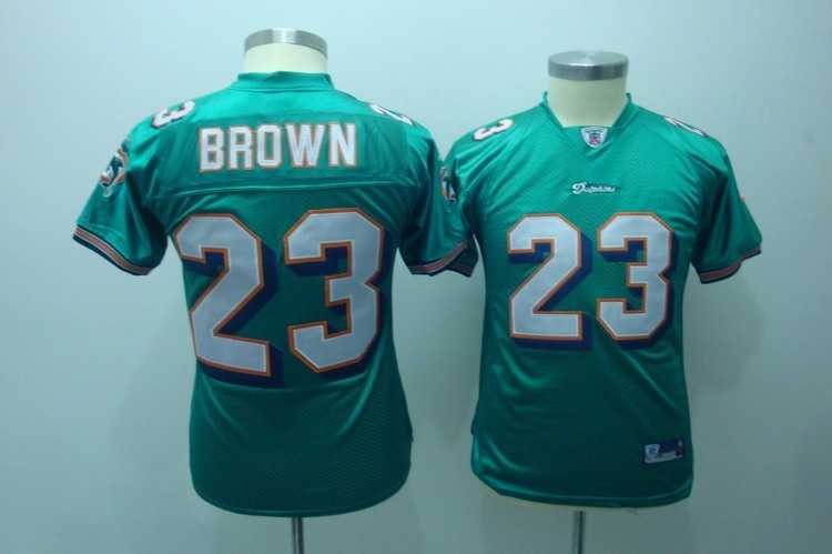 miami dolphins #23 ronnie brown green youth jerseys