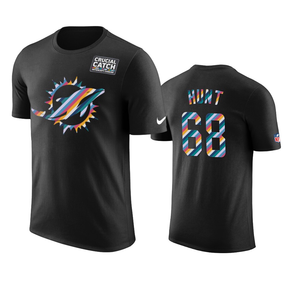 miami dolphins robert hunt black crucial catch performance t shirt
