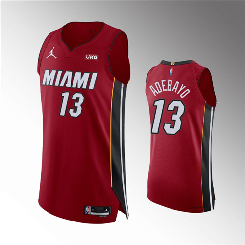 Miami Heat Bam Adebayo 2021-22 Statement Edition 75th Anniversary Red Authentic stitched Jersey #13