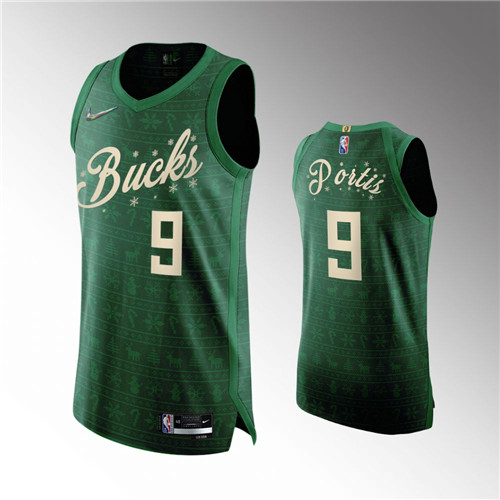 Milwaukee Bucks Bobby Portis 2021 Christmas Night NBA 75th Authentic Green stitched Jersey #9